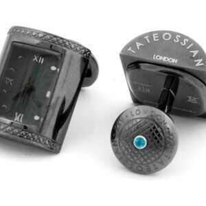 Vintage New Shape Watch Cufflink - D Shape - Black